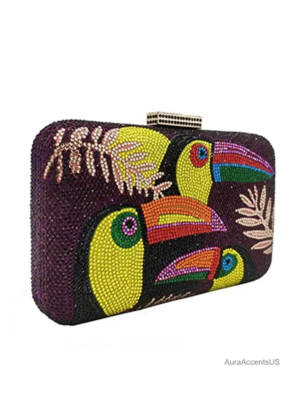 Toucan Crystal Clutch Evening Bag Rhinestone Minaudiere Purse